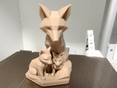 Fox Statue with Children