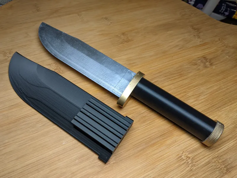 Knife with hollow handle and sheath, cosplay/cache