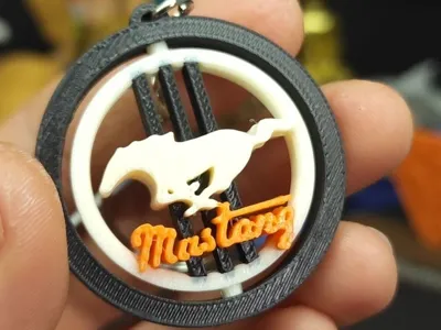 Mustang Rotating Keychain