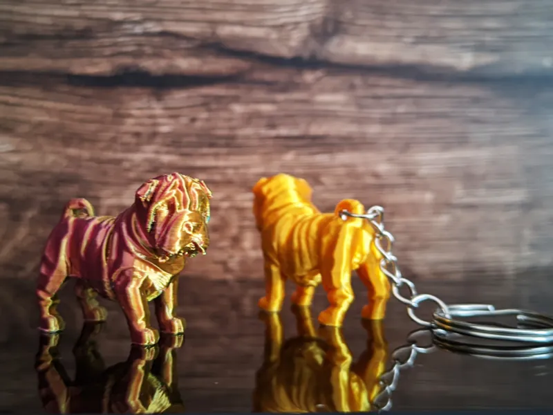 Shar Pei dog keychain or statue