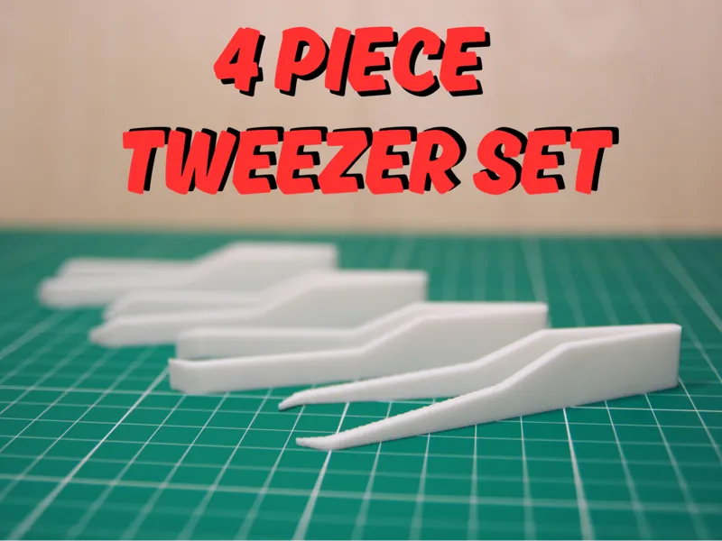 4 Piece Precision Tweezer Set - Under 1 Hour Print