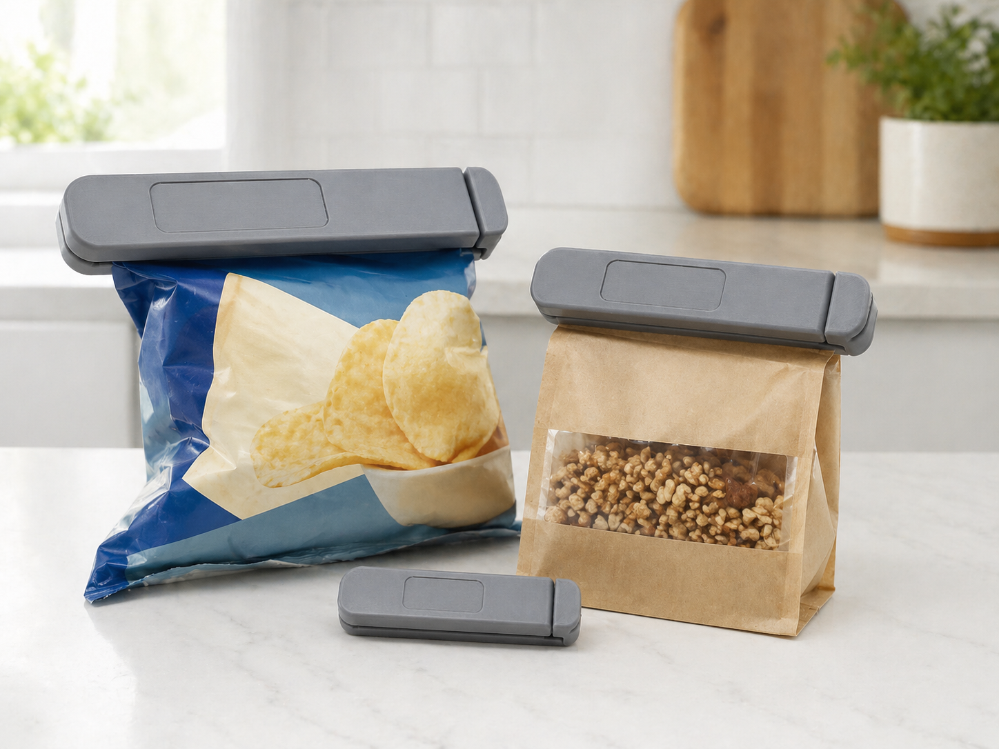 Locking Bag Clip Set with Label Panel