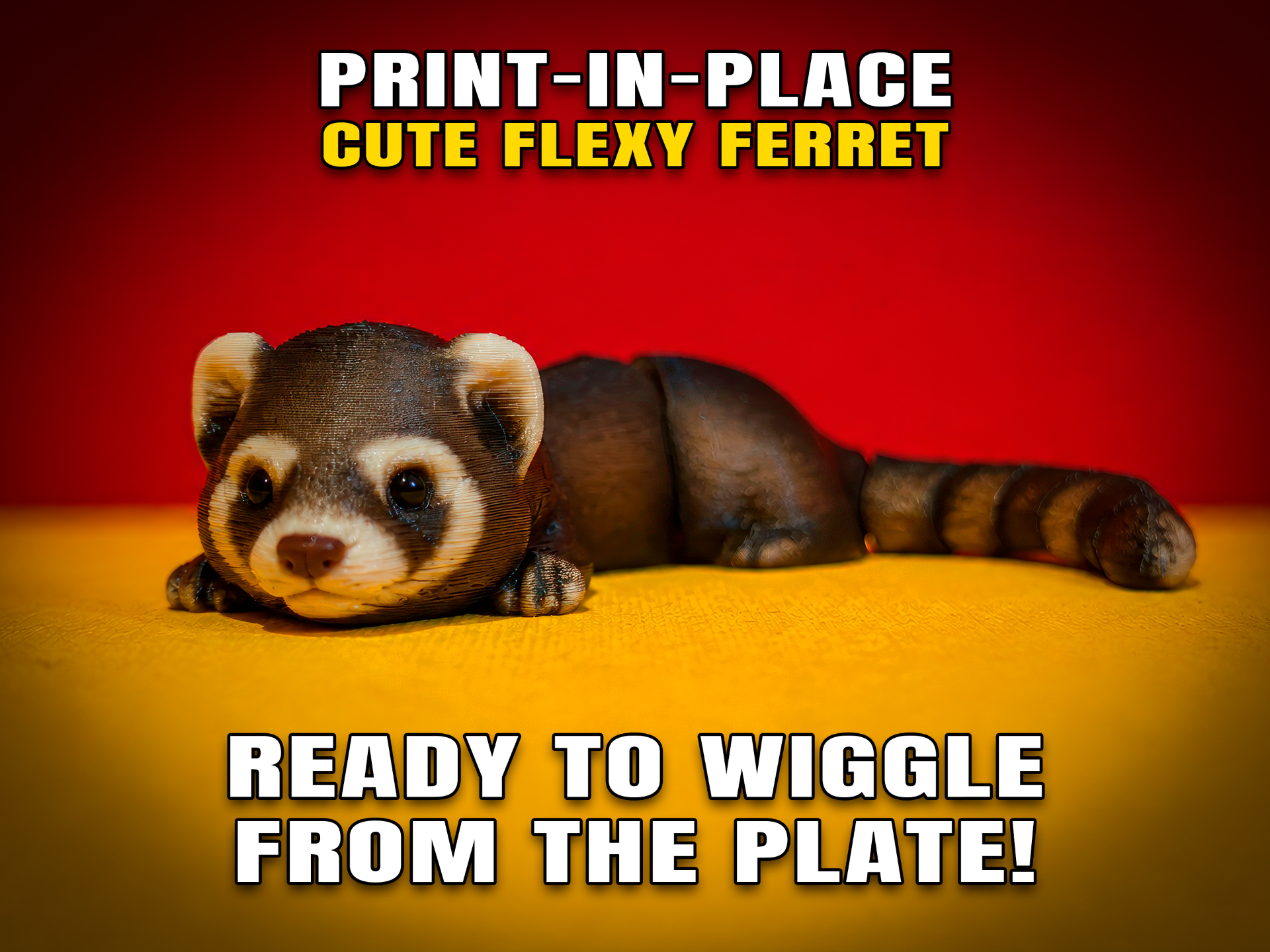 Cute Flexy Ferret (Articulated Fidget Toy)