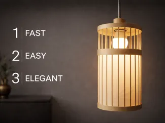 Lampara bambu Elegante minimalista