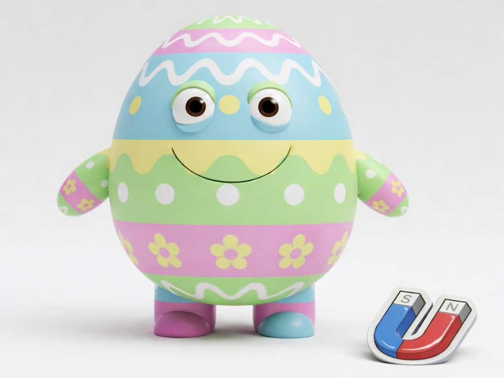 Cute Easter egg fridge magnet