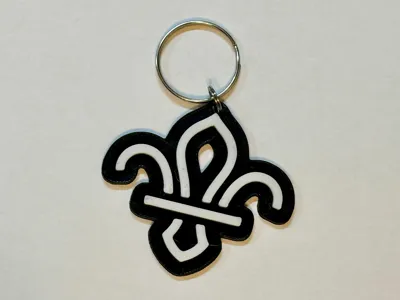 Two Colour UK Scouts Keyring