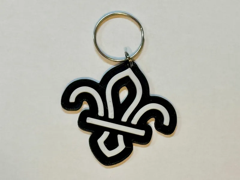 Two Colour UK Scouts Keyring