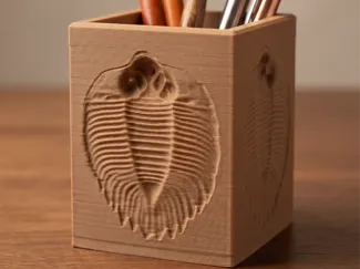 Trilobite Fossil Relief Pen Holder