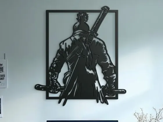 3D Wall Art Warrior with Sword