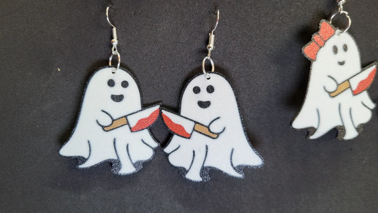 Knife Ghost Earrings view 3