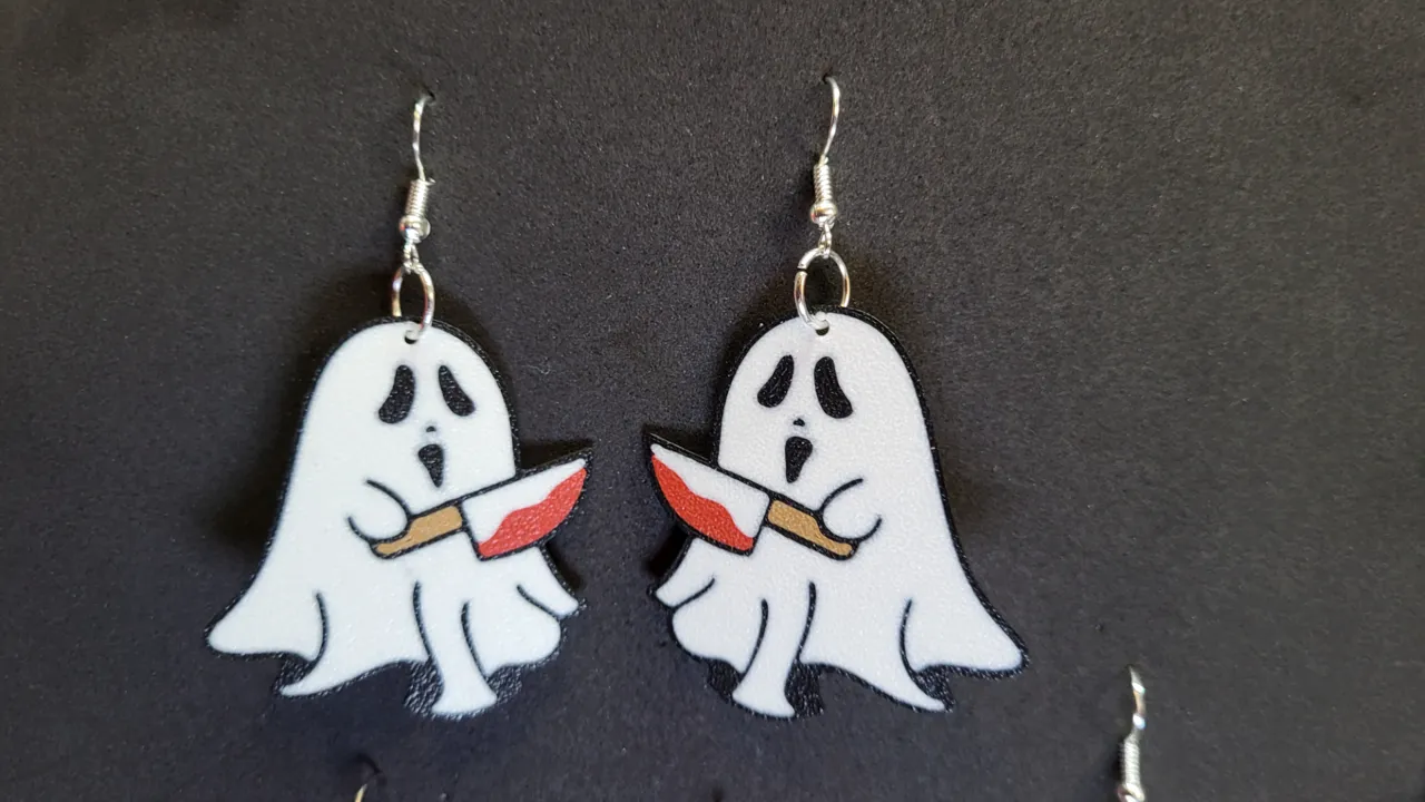 Knife Ghost Earrings view 2