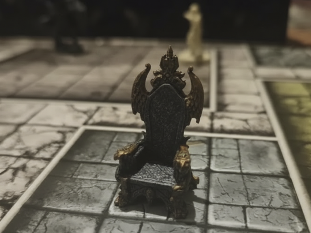 Gothic throne for board games