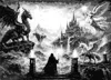 (NO AMS) Fantasy Landscape (BW)-HueForge Style - 180x130mm