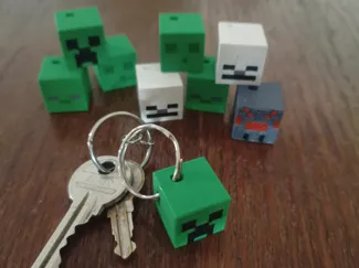 Minecraft creeper, zombie, slime... keychain noAMS