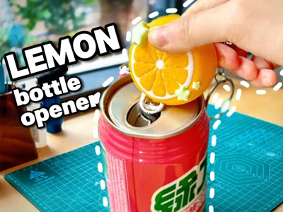Lemon Keychain Bottle Opener & Can Tab Opener