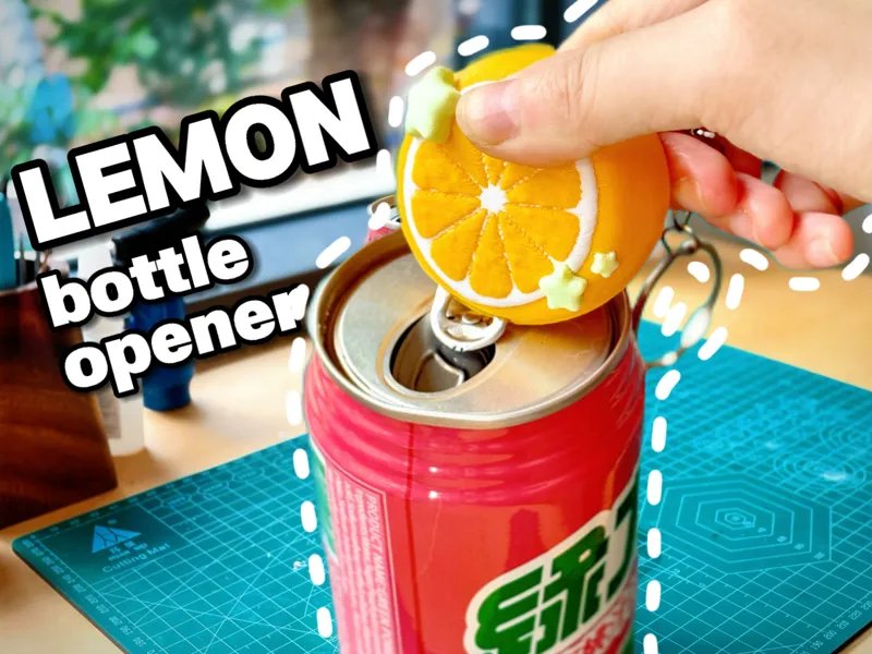 Lemon Keychain Bottle Opener & Can Tab Opener
