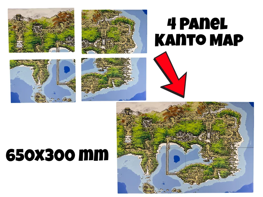 Kanto Region Map – Four-Panel Set