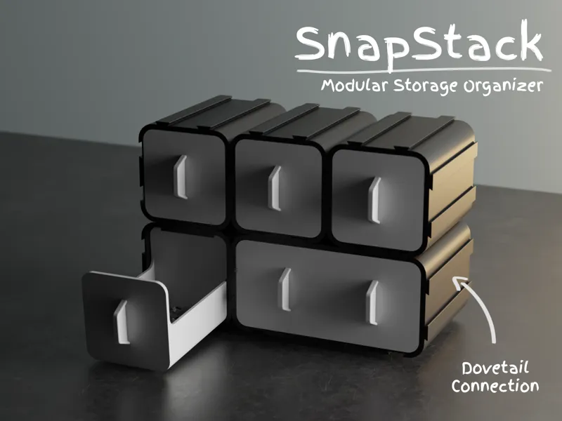 [V3] SnapStack - A Modular Storage Bin Organizer