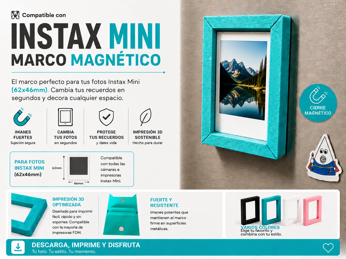 Marco Magnético para Instax Mini (62x46mm)