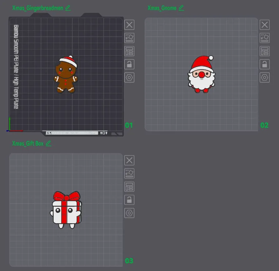 Cute Christmas Magnets Pt. 3 - layered & embossed! - Free 3D Print ...