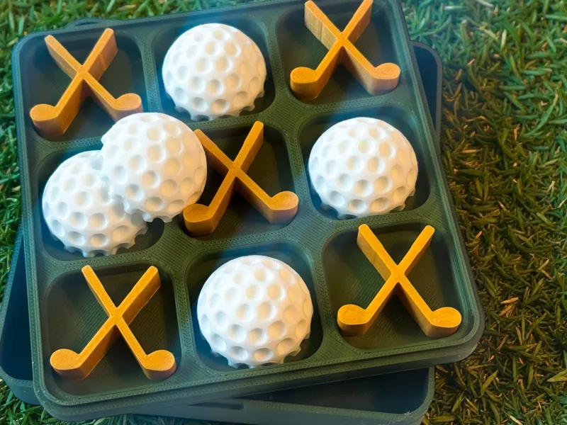 Golf Tic-Tac-Toe – Travel Game with Storage Box