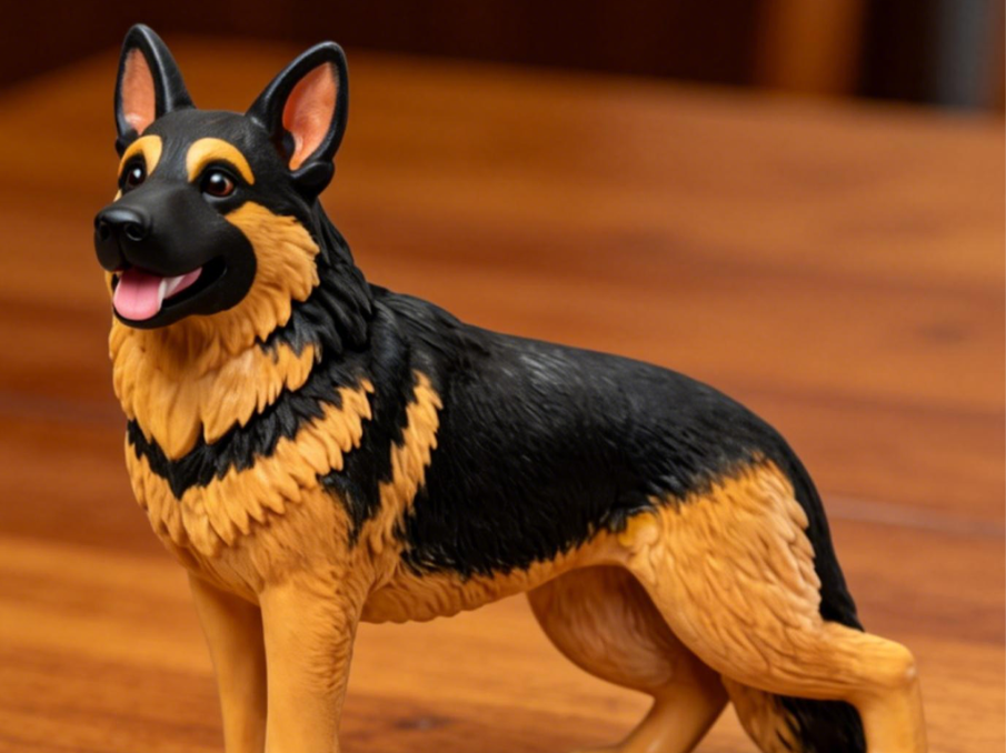 10cm German Shepherd Dog Figurine Statue Puppy