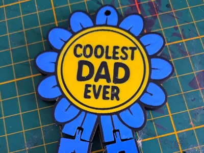 Coolest Dad Ever - 3D Printed Father’s Day Medal
