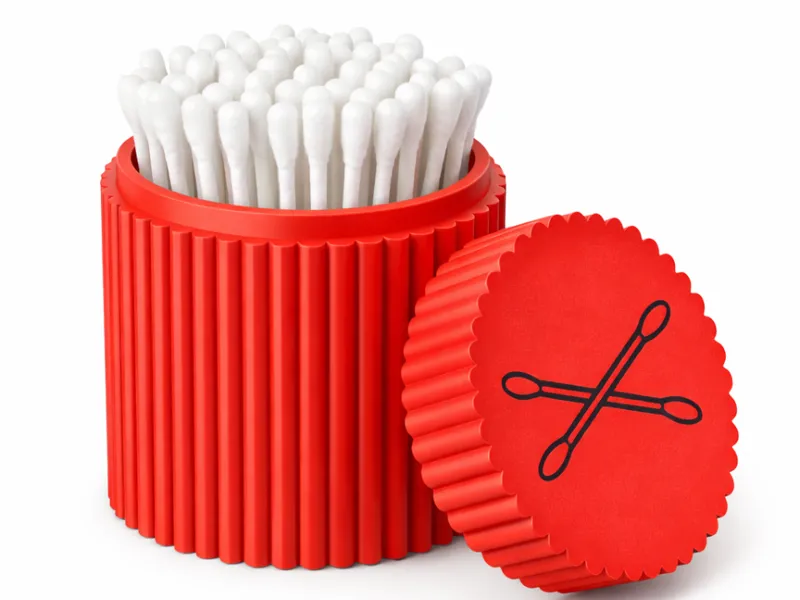 Dose für Wattestäbchen mit Logo