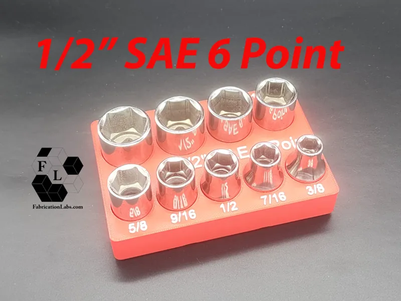 1/2" drive SAE 6 point gridfinity for craftsman