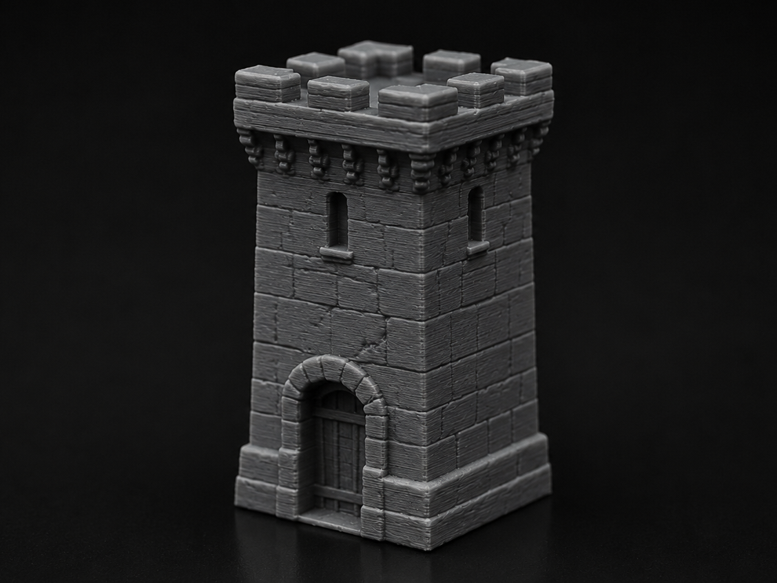 Medieval Stone Watchtower - DND Miniature Terrain