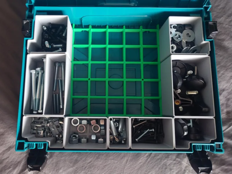 Gridfinity corner/side bins for Makita Makpac NR1