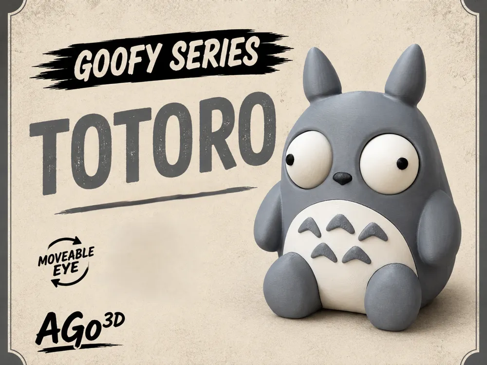 Accesorio para impresora 3D: Goofy series – TOTORO Movable Eyes NO AMS. Referencia del modelo original.
