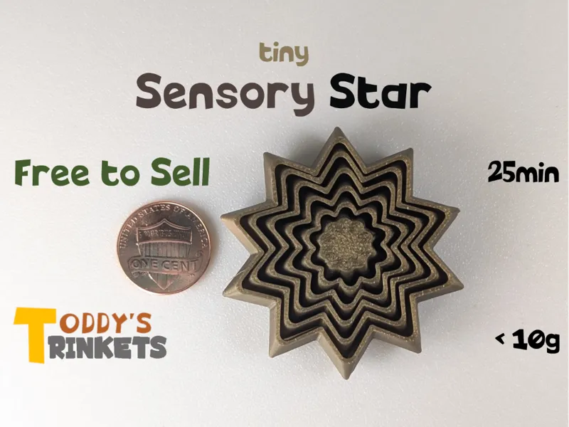 tiny Free-to-Sell Sensory Star (ToddysTrinkets)