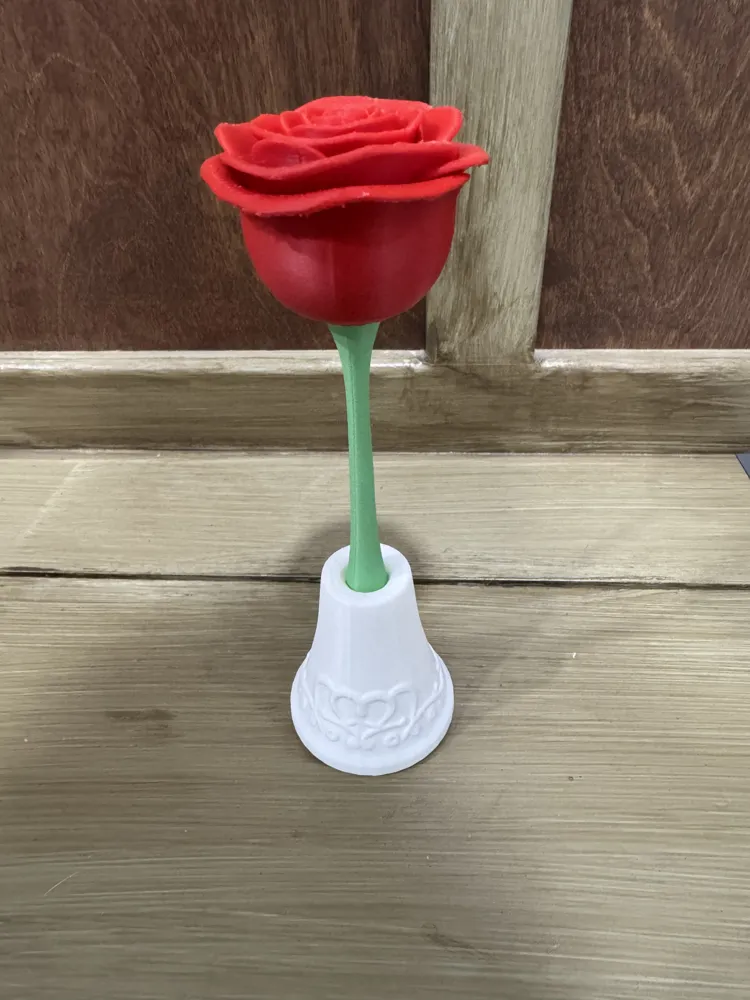 Single Rose with stand - Free 3D Print Model - MakerWorld