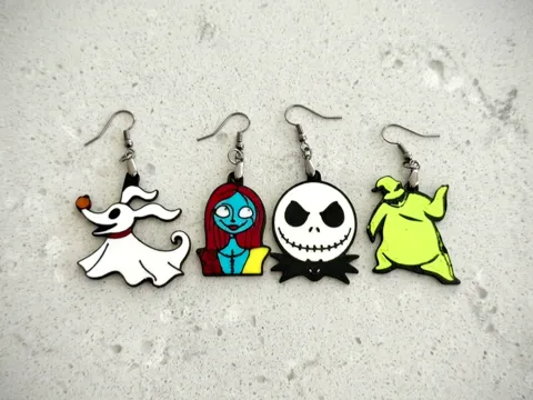 Pendientes: Nightmare Before Christmas Earrings — referencia de MakerWorld