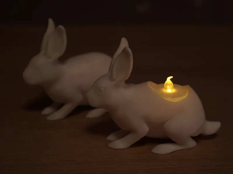 Osterhase mit Teelichthalter 