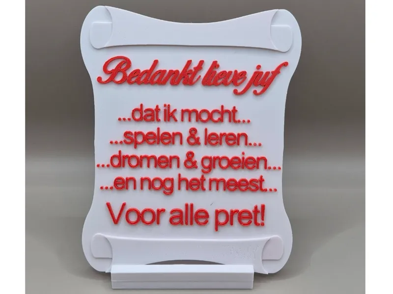 Staand bedankt Meester/Juf einde schooljaar
