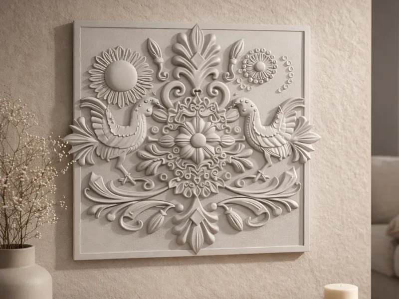 Ornament Roosters Wall Panel | 3D Printed Decor