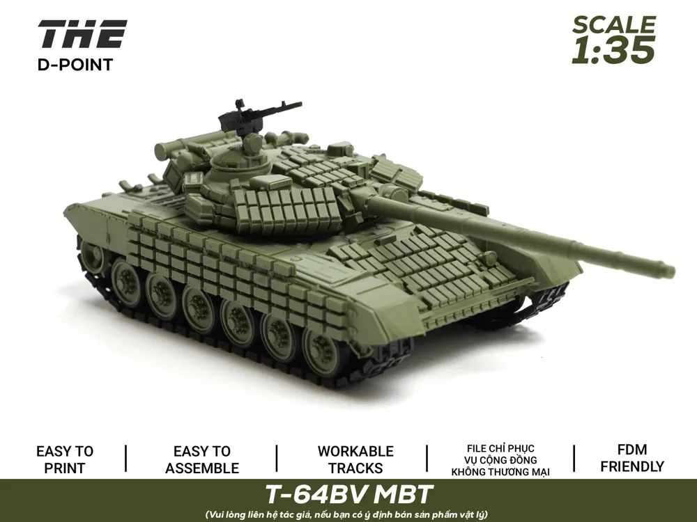 Soporte: T-64BV Ukrainian MBT |1:35 Scale | Workable Tracks. Referencia del modelo original.