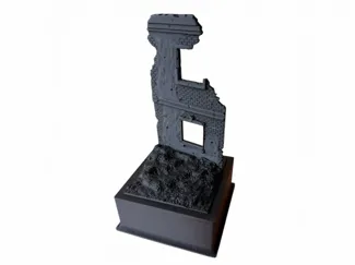 1/75 scale ruined brick building WW2 diorama