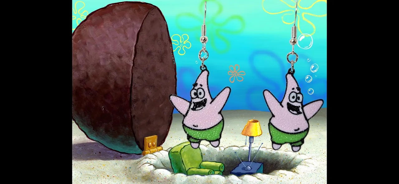 Patrick Star Earrings - SpongeBob Jewelry view 4
