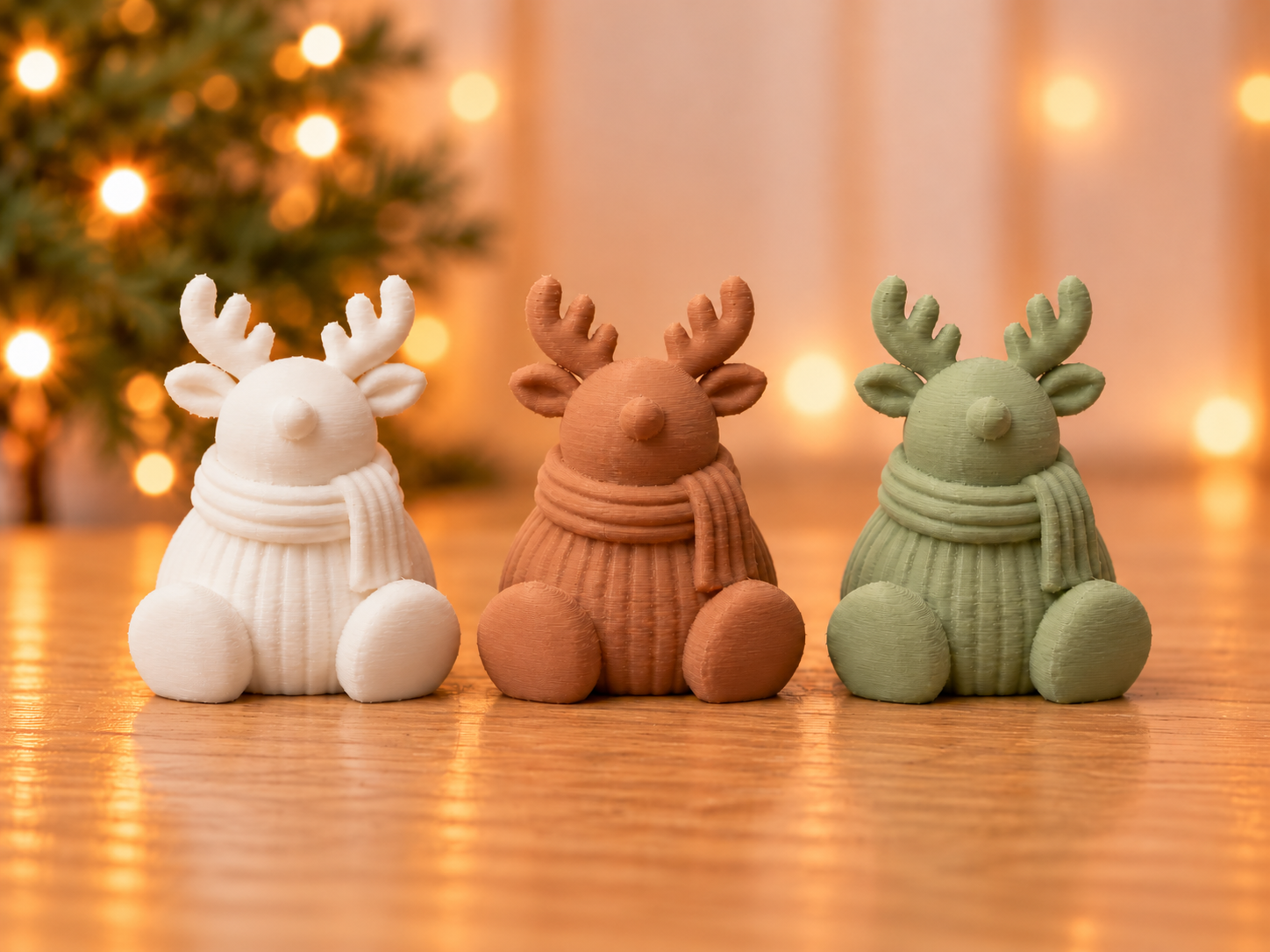 Reno Navideño Acogedor con Textura Tejida