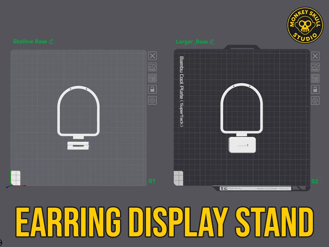 Earring Display Stand - Shallow & Large Base view 3