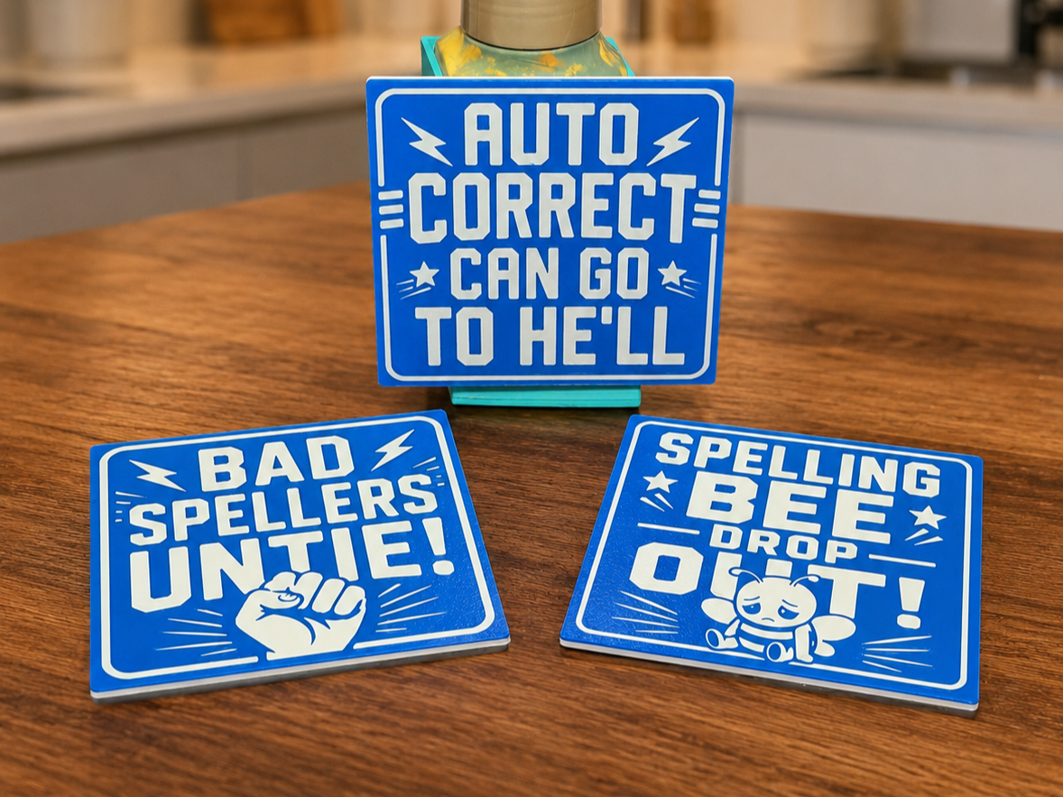 Funny Spelling Faces - Magnetic signs - faces