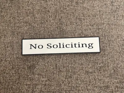 No Soliciting Sign