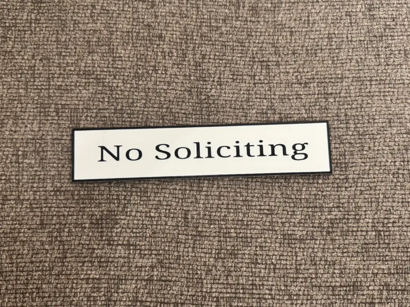 No Soliciting Sign