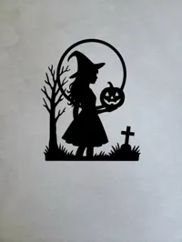 Silhouette sorcière à la citrouille — photo 6