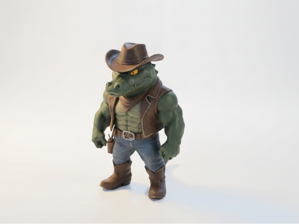 Croc Sheriff Cowboy Figurine 3D Printable