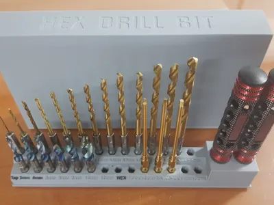 Hex drill bit, handle stand box