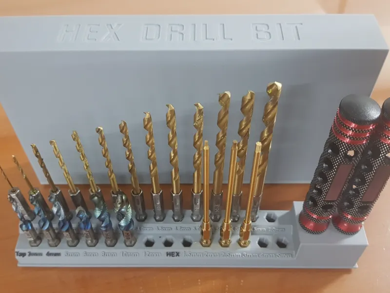 Hex drill bit, handle stand box
